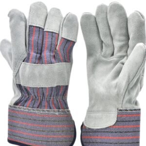 SU707-1 Leather palm work gloves cowhide leather suede finish,single or double palm made in pakistan