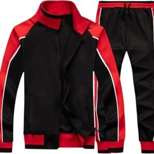 Men's Activewear Full Zip Warm Tracksuit Sports Set Casual Sweat Suit