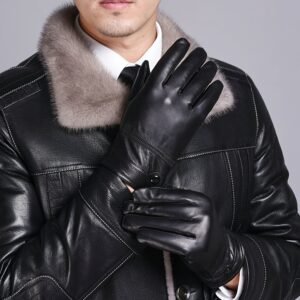 Men's Soft Leather Gloves for Winter Fashion
